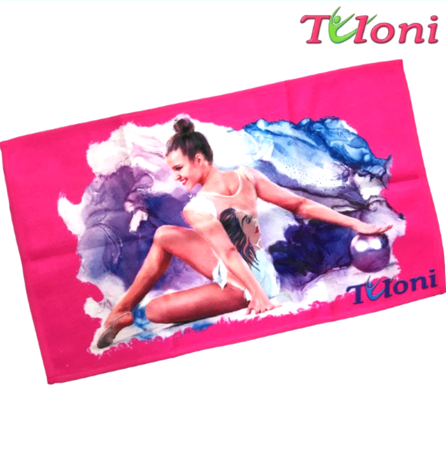 Hand towel Tuloni mod. Nastya col. Fuchsia Art. MKR-TOW02-FU Hand towel Tuloni mod. Nastya - Image 1