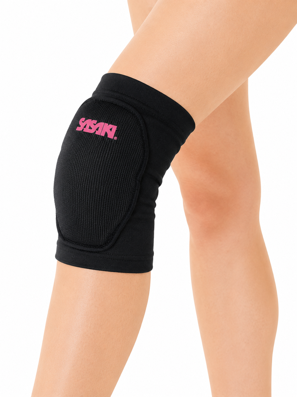 Sasaki Rhuthmic Gymnastics knee protector PSP Sasaki Knee Supporter 910 BxLMP (1pc) col. Black-Luminous Pink - Image 1