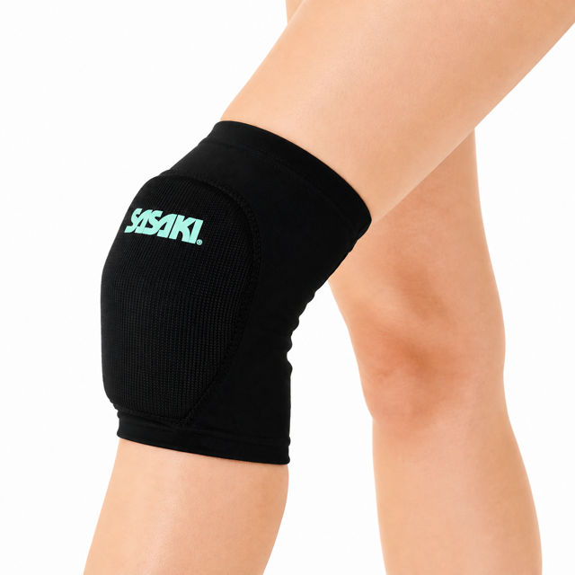 Sasaki Rhythmic Gymnastics knee protection ICMI Sasaki Knee Supporter 910 BxICMI (1pc) col. Black-Ice Mint - Image 1