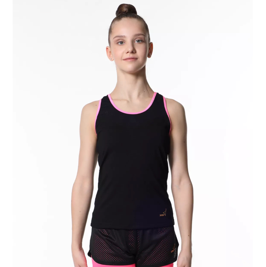 Solo Long Top with mesh RG407 P Long Top Solo col. Neon Pink RG407 - Image 1