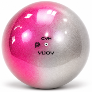 Топка за художествена гимнастика YIJOY Double 18,5 см FIG – White-Pink, бяло-розова
