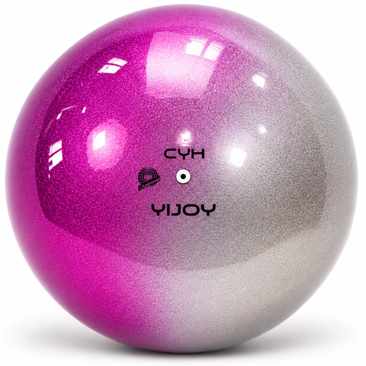Ball Yijoy mod. Double 18,5cm FIG col. White-Raspberry Топка за художествена гимнастика YIJOY Double 18,5 см FIG бяло-малинова