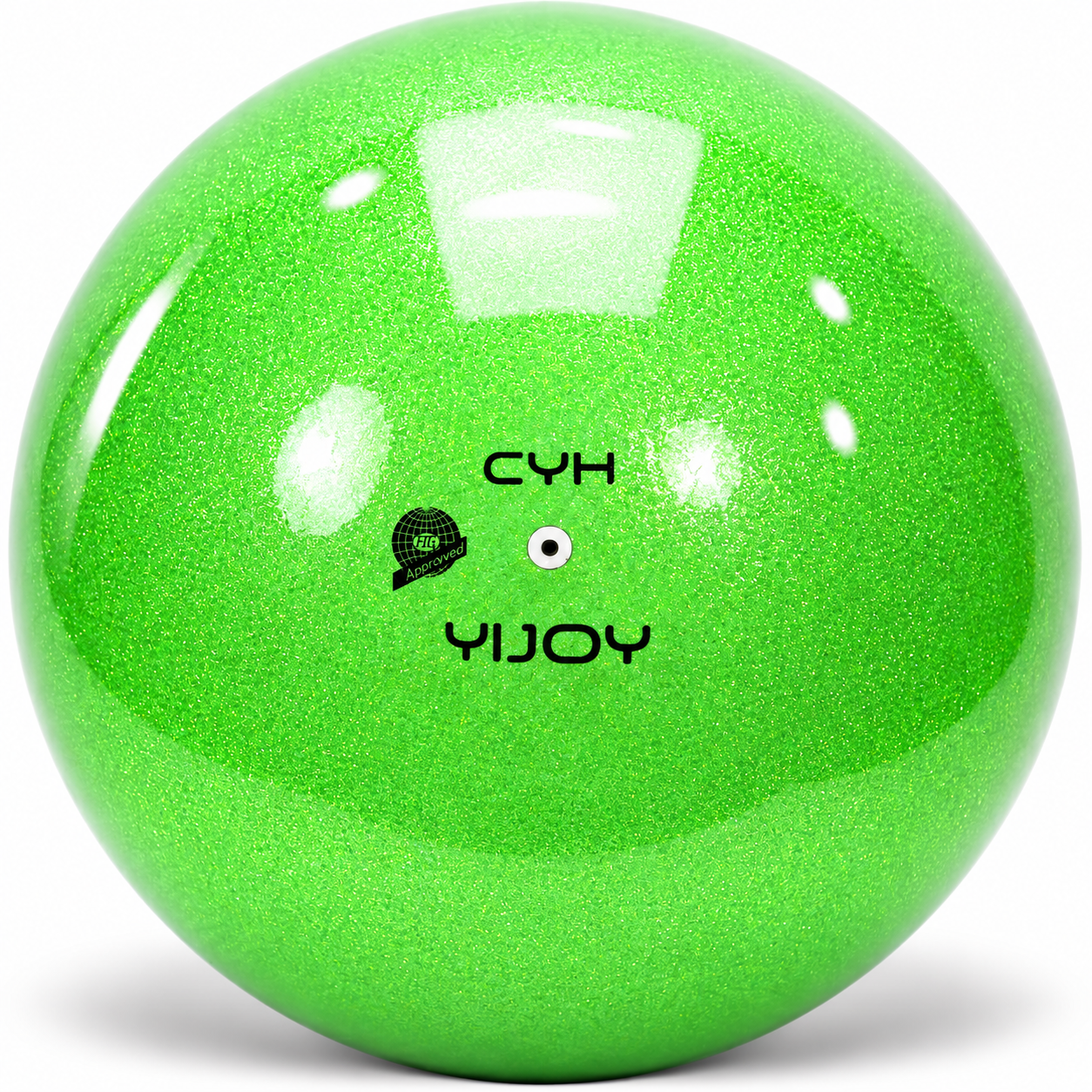 Ball Yijoy mod. Pearl 18,5cm FIG col. Apple Green Топка за художествена гимнастика YIJOY Pearl Apple Green 18,5 см FIG – ябълковозелена с перлено покритие