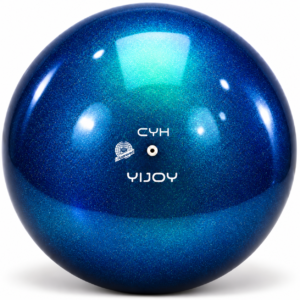 Топка за художествена гимнастика YIJOY Pearl Blue 18,5 см FIG – синя с перлено покритие