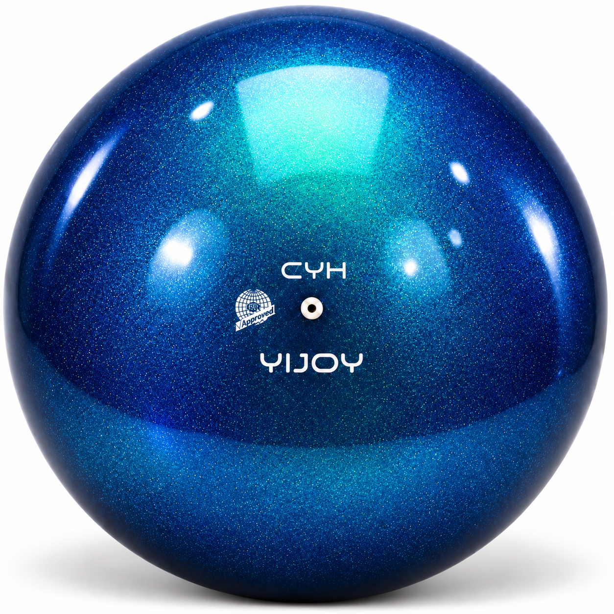 Ball Yijoy mod. Pearl 18,5cm FIG col. Blue Топка за художествена гимнастика YIJOY Pearl Blue 18,5 см FIG – синя с перлено покритие