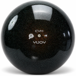 Топка за художествена гимнастика YIJOY Pearl Obsidian Black 18,5 см FIG – обсидианово черна с перлено покритие