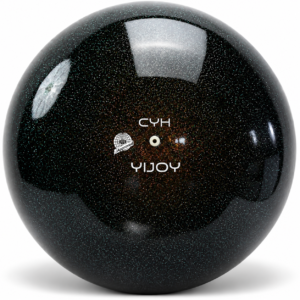 Топка за художествена гимнастика YIJOY Pearl Obsidian Black 18,5 см FIG – обсидианово черна с перлено покритие