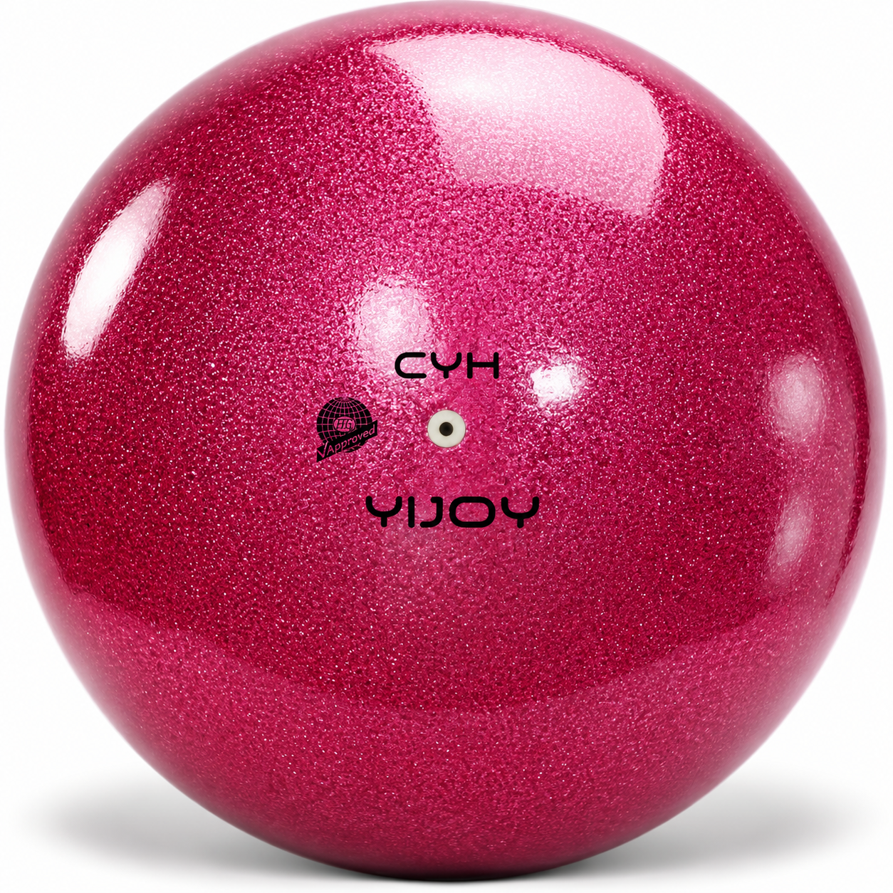 Ball Yijoy mod. Pearl 18,5cm FIG col. Raspberry Топка за художествена гимнастика YIJOY Pearl Raspberry 18,5 см FIG – малинов цвят с перлено покритие