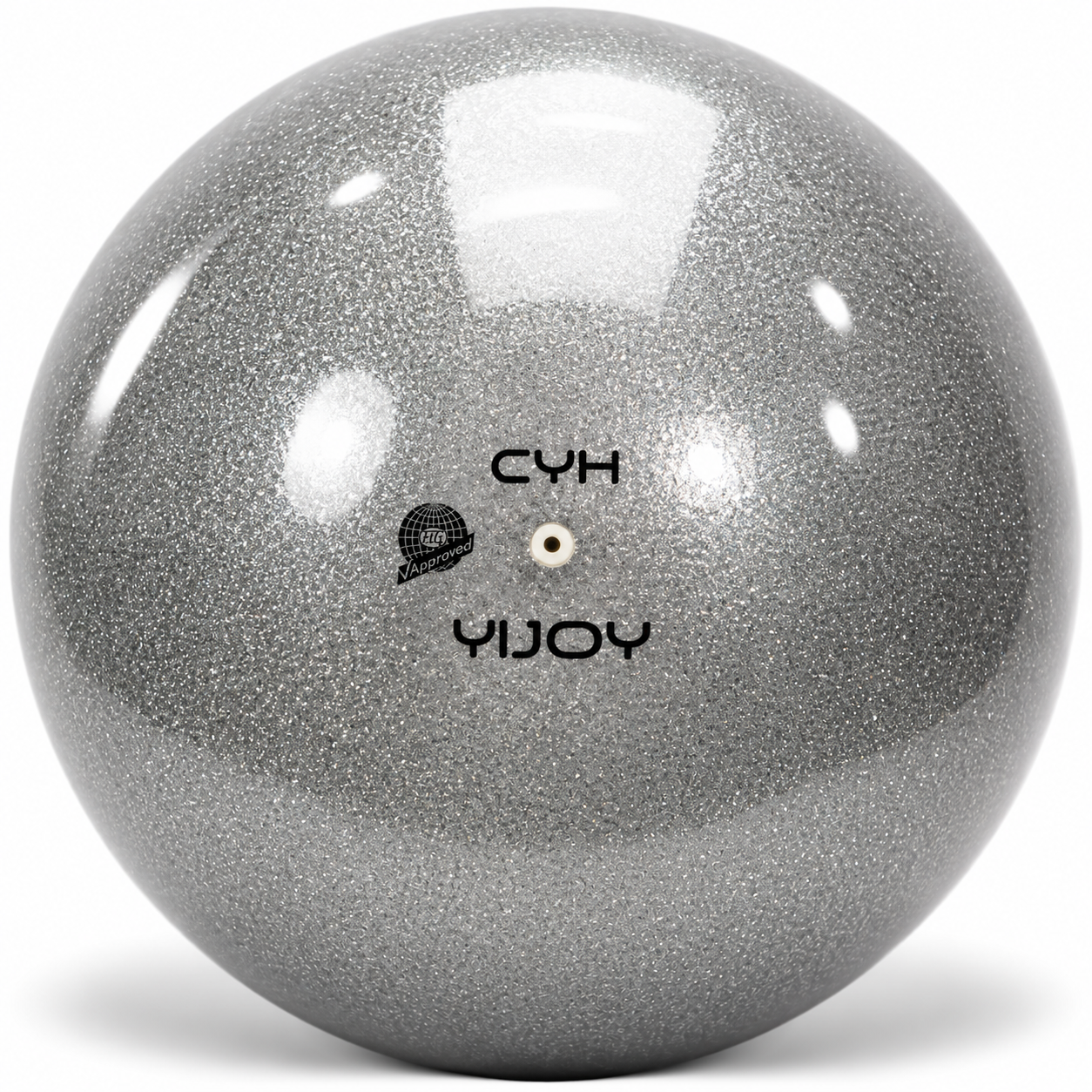 Ball Yijoy mod. Pearl 18,5cm FIG col. Silver Топка за художествена гимнастика YIJOY Pearl Silver 18,5 см FIG – сребриста с перлено покритие
