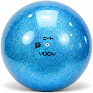 Топка за художествена гимнастика YIJOY Pearl Sky Blue 18,5 см FIG – небесносиня с перлено покритие