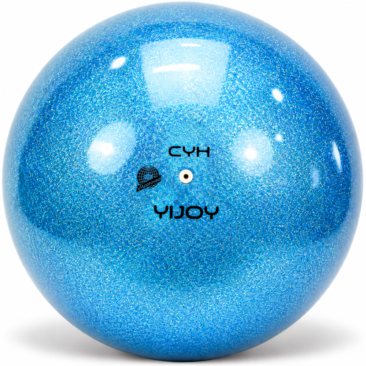 Ball Yijoy mod. Pearl 18,5cm FIG col. Sky Blue Топка за художествена гимнастика YIJOY Pearl Sky Blue 18,5 см FIG – небесносиня с перлено покритие