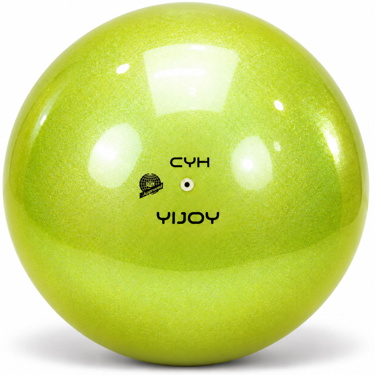 Ball Yijoy mod. Pearl 18,5cm FIG col. Yellow Топка за художествена гимнастика YIJOY Pearl Yellow 18,5 см FIG – жълта с перлено покритие