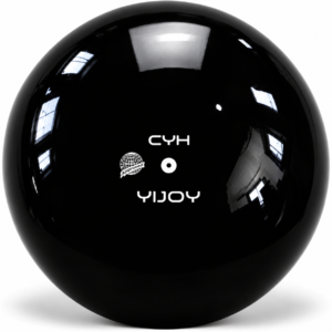 Топка за художествена гимнастика YIJOY Pure Black 18,5 см FIG – черна с гладко гланцово покритие