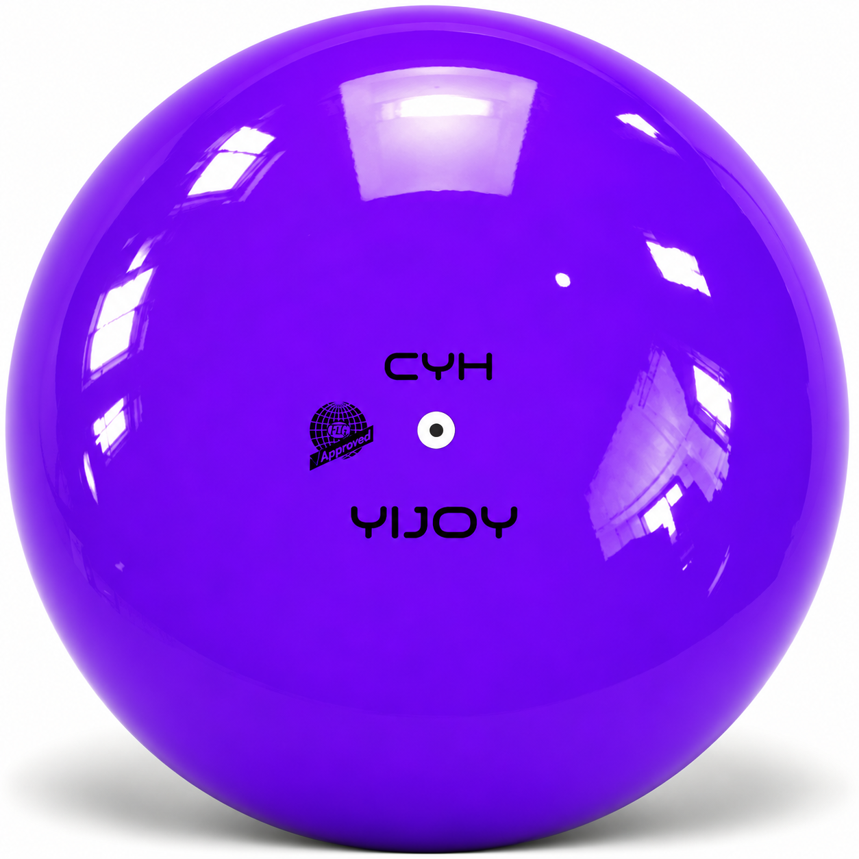 Ball Yijoy mod. Pure 18,5cm FIG col. Purple Топка за художествена гимнастика YIJOY Pure Purple 18,5 см FIG – лилава с гладко гланцово покритие