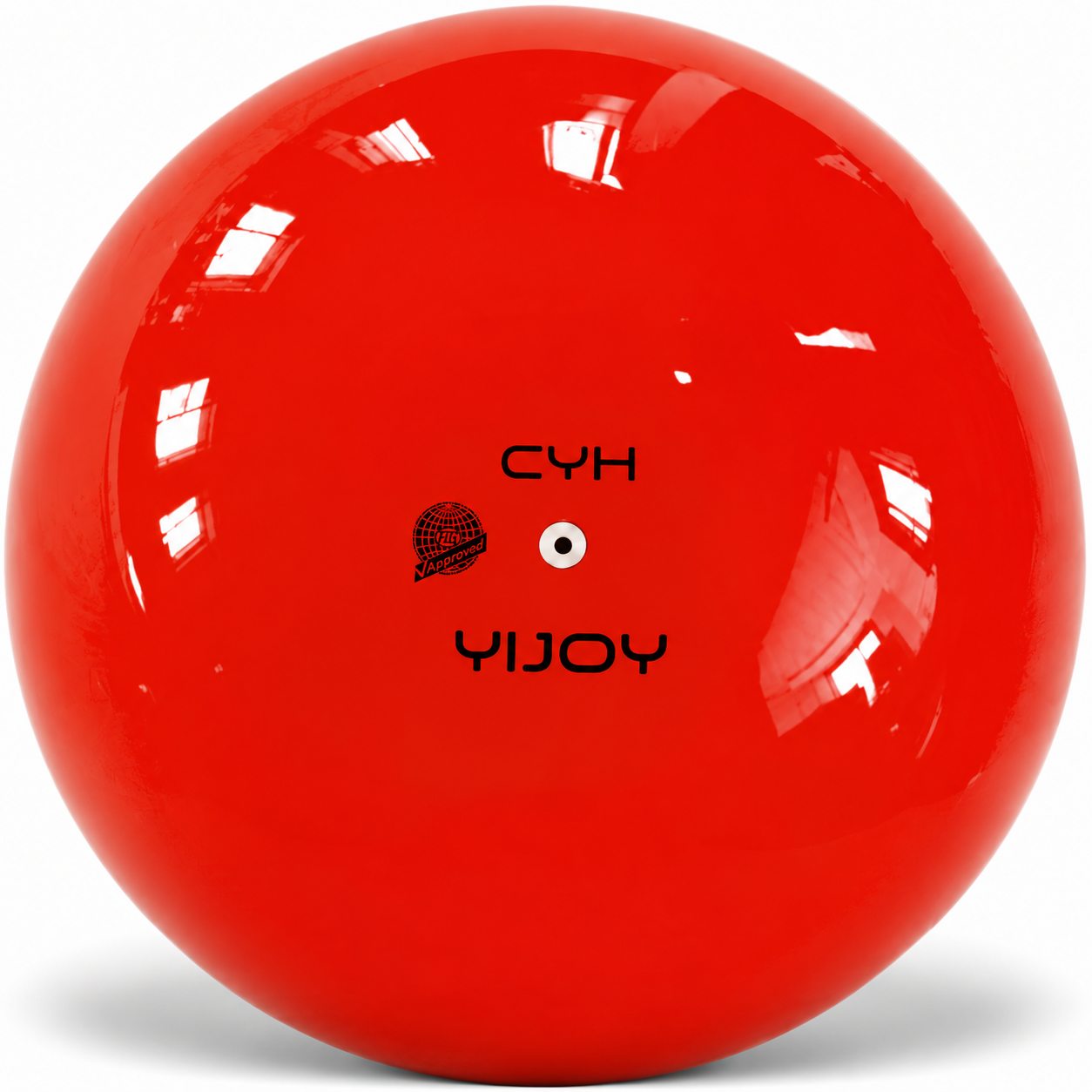 Ball Yijoy mod. Pure 18,5cm FIG col. Red Топка за художествена гимнастика YIJOY Pure Red 18,5 см FIG – червена с гладко гланцово покритие